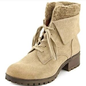 Lucky Brand Womens Hunteress Ankle Booties Lace Up heels shoes sz 7M